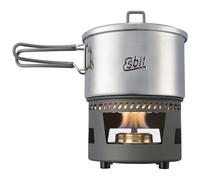Fornello da campeggio Esbit Alcohol Burner Cookset Stainless Steel con pentola 1,5 l