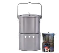 Fornello da Campeggio | Kit di Cottura Leggero Con Pentola e Maniglia Trasporto | Fornello per Cucinare all'Aperto - Per Giardino Cortile Terrazzo Falò Viaggio Spiaggia E Festa