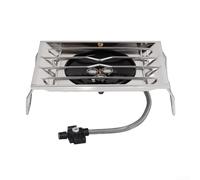 Fornello da campeggio leggero in acciaio inox per uso da tavolo, uscita 6000 W, controllo della fiamma regolabile per cucinare all'aperto (acciaio inossidabile)