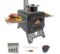 Fornello da campeggio per tenda, dimensioni estese: 54 x 28 x 35 cm, stufa a legna da campeggio, portatile, con tubi in acciaio inox, piccola e comoda, per cucinare, riscaldare, campeggio, tenda