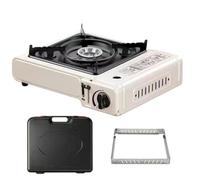 Fornello da campeggio portatile - Bruciatore esterno a cassette, fornello da esterno, ideale per fuoco, picnic, escursionismo, pesca, strada, barbecue, giardino, cortile, balcone e
