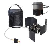 Fornello Da Campeggio Portatile,Cucina Da Campo 5000W - Pieghevole Sicuro Antivento Bollitore D'Acqua Ceramica Resistente Al Calore Per BBQ Escursionismo Picnic Viaggio All'Aperto