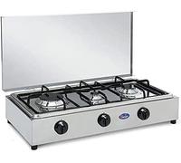 FORNELLO DA TAVOLO IN ACCIAIO PARKER 3 FUOCHI ALIMENTAZIONE GAS METANO CON VALVOLE SICUREZZA PER USO INTERNO MADE IN ITALY FO300ACCGPSm