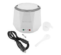 Fornello di Riso 12v, Fornello Per Auto Elettrico 100w 1.3 L Mini Fornello a Vapore Elettrico Portatile Multifunzionale Per Auto da Viaggio, Fornello da 12v(Bianco)