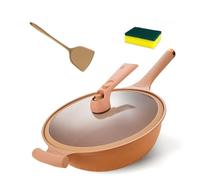 Fornello di salute antiaderente in argilla micro-pressione in titanio, pentola per la salute antiaderente in argilla a micro-pressione con cestello per vapore, wok in argilla antiaderente con cestello