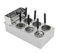 Fornello elettrico da 2000 W, con 6 cestini, temperatura regolabile, in acciaio inox, per ristoranti, spaghetti, mense, ecc