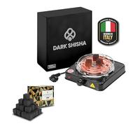 Fornello Elettrico Dark Shisha 1000W + 1 kg Carbone Cocobration 26mm | Accendifuoco per Narghilè | Piastra in Ghisa, Spina EU, Rapido e Sicuro