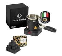 Fornello Elettrico Dark Shisha 600W con Cestello per Carbone Narghilè + 1 kg Carbone Coco bration 26 mm | Accensione Rapida 7-8 Minuti | Fino a 10 Carboni | Design Compatto + Sicuro