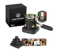 Fornello Elettrico Dark Shisha 600W Whirlpool con Cestello per Carbone Narghilè + 1 kg Carbone Cocobration 27 mm | Accensione Rapida 7-8 Minuti | Fino a 10 Carboni | Design Compatto + Sicuro