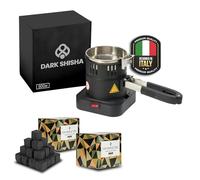 Fornello Elettrico Dark Shisha 600W Whirlpool con Cestello per Carbone Narghilè + 2 kg Carbone Cocobration 26 mm | Accensione Rapida 7-8 Minuti | Fino a 10 Carboni | Design Compatto + Sicuro