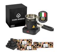 Fornello Elettrico Dark Shisha 600W Whirlpool con Cestello per Carbone Narghilè + 3 kg Carbone Cocobration 27 mm | Accensione Rapida 7-8 Minuti | Fino a 10 Carboni | Design Compatto + Sicuro