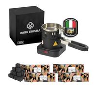 Fornello Elettrico Dark Shisha 600W Whirlpool con Cestello per Carbone Narghilè + 4 kg Carbone Cocobration 27 mm | Accensione Rapida 7-8 Minuti | Fino a 10 Carboni | Design Compatto + Sicuro