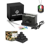Fornello Elettrico Dark Shisha 800W per Carbone Narghilè + 1 kg Carbone Cocobration 26 mm | Accensione Rapida 4-6 Minuti | Pinza + Beccucci Igienici Inclusi