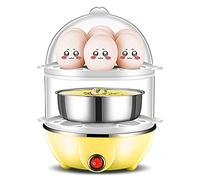 Fornello Elettrico per Uova a 2 Ripiani, 350W, Capacità 14 Uova, Spegnimento Automatico, Colore Giallo, per Uova Sode