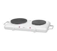 Fornello Elettrico Portabile Doppia con Maniglie, 2 zone di cottura 18cm e 15cm