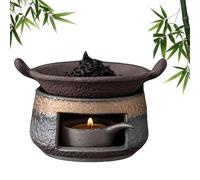 Fornello for aromaterapia in ceramica Olio essenziale, bruciatore for aromaterapia cedro e Zen, kit bruciatore di incenso Zen fatto a mano, portacandele tea light scaldateiera(C)
