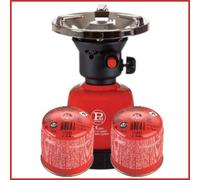Fornello fornellino a gas Butano da campeggio portatile + piu 3 a cartucce piezo