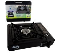 Fornello Gas Portatile Camping con Valigetta Accensione Piezo 1 Fuoco Compatto
