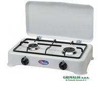 FORNELLO PARKER 2 FUOCHI CON BRUCIATORI IN LEGA PYRAL N2 GRIGLIA NERA GAS METANO