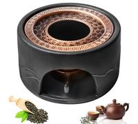 Fornello per teiera in ceramica: scalda tè con portacandele e tappetino cavo, scalda tè, latte e caffè, design classico in porcellana per tavolo e cucina