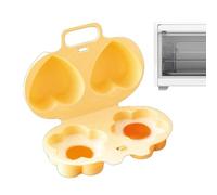 Fornello per uova per microonde, fornello per uova per microonde,Friggitrice per uova a 2 cavità per microonde -Stampo per uova antiaderente, fornello per uova di grado alimentare sicuro per hamburger