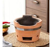 Fornello portatile a carbone per esterni, fornello a carbone in argilla | Attrezzo per barbecue da campeggio,griglia da tavolo per giardino,ideale per preparare il tè,arrostire frutta(B,High15.5cm)
