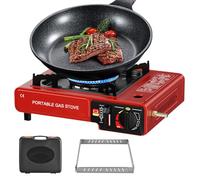 Fornello portatile da campeggio, fornello a gas portatile, leggero, 2 in 1, accessorio per barbecue per esterni, per campeggio, escursioni, picnic, con attrezzatura di sopravvivenza