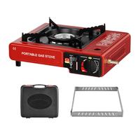 Fornello portatile da campeggio, fornello a gas portatile, leggero, 2 in 1, accessorio per barbecue per esterni, per campeggio, escursioni, picnic, con attrezzatura di sopravvivenza