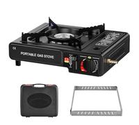 Fornello portatile da campeggio, fornello a gas portatile, leggero, 2 in 1, accessorio per barbecue per esterni, per campeggio, escursioni, picnic, con attrezzatura di sopravvivenza