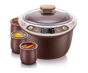 Fornello Slow Argilla Viola Sano, Pentola Elettrica Intelligente Da Interrosto Con Timer, Pentole Interne Antiaderente Per Zuppe Familiari, Riso, Vapore, Facile Pulito, Design Compatto Per Uso Di Cuci