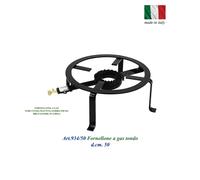 Fornellone a Gas Rotondo BIG con 4 piedi e Bruciatore centrale a GAS Ø50x h19 cm ideale per cucinare all'aperto Pic Nic Giardino colore nero nero