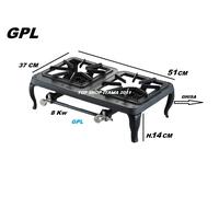 FORNELLONE ALIM. GAS GPL 2 FUOCHI IN LINEA - COMPLETAMENTE IN GHISA 2026