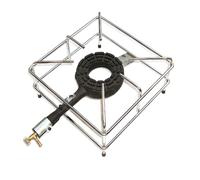 FORNELLONE CROMATO 30x30 FORNELLO A GAS GPL 4PIEDI BRUCIATORE GHISA C/RUBINETTO