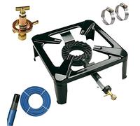ITIMAT FORNELLONE Nero A - Gas BOMBOLA - CM 40 X 40 FORNELLO con Kit REGOLATORE Tubo E Fascette Omaggio