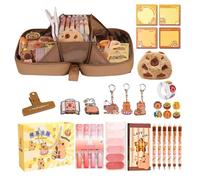 FORNITÀ DELLA SCUOLA Capybara, set di cancelleria Capybara | Pennello Case Pen per scuola | Tannone a pennello per trucco multifunzionale con adesivi, clip e altro ancora per il lavoro di studio