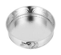 Forniture for la cottura Teglia a forma di molla antiaderente da 10 pollici con fondo rimovibile - Teglia rotonda di grosso calibro, tortiera d'argento (Color : Silver, Size : 10inch)
