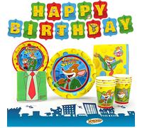 Forniture Per Compleanno Di Geronimo Stilton | 58 Pezzi | Serve 8 Ospiti