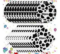 Forniture per feste di compleanno con stampa di mucca, 80 piatti da 17,8 cm e 80 tovaglioli da 34 x 34 cm, set da tavola a tema animali della fattoria per feste di compleanno, matrimoni, addio al