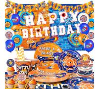 Forniture per Feste di Compleanno di Dart Tema, 16Ospiti Decorazioni e Stoviglie per Feste a Tema Freccette - Tovaglie Piatti Striscioni Palloncini e Altre Decorazioni per Compleanni