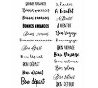 Forniture per la creazione di biglietti, 14 x 18 cm con parole comuni francesi, in silicone trasparente, sigillo per scrapbooking, album fotografici, decorazioni artigianali