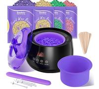Forniture per la realizzazione di candele, Kit per ceretta Scaldacera con 4 sacchetti Perline di cera dura, Kit cera dura per depilazione con ciotola in silicone, Macchina per cera digitale