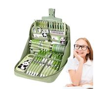 Forniture per la scuola a tema Panda | Kit di apprendimento per la scuola elementare - Kit con penne portachiavi taccuino a per adolescenti donne