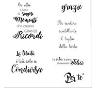 Forniture per progetti artigianali, 11 x 16 cm, con parole italiane, cigno trasparente, in silicone, sigillo per album fotografici, biglietti, fogli decorativi