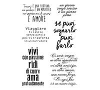 Forniture per progetti artigianali, 11 x 16 cm, con parole italiane, cigno trasparente, in silicone, sigillo per album fotografici, fogli decorativi