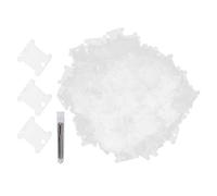 Forniture per Punto Croce, 300 Pezzi Bobine di Filo Interdentale in Plastica Trasparente Strumenti per Ricamo a Piastra di Avvolgimento per Punto Croce con Ago Smussato a Cruna