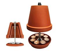 Forno a Doppia Parete per Candele - Fino a 8 Lumini, Foglie su Bianco - Alternativa per Riscaldamento, Stufa Tealight per Soggiorno e Camino