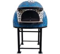 Forno A Legna Artigianale 120 cm Capienza 5 pizze Wave Bianco Azzurro Con Base