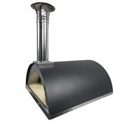 Forno A Legna, Da Esterno, Per Pizza, Pane, Carne - Alfonso 4 Pizze, Verniciato Nero Antracite, Camera Di Cottura Diretta In Acciaio Inox E Mattoni Refrattari Alimentari, Coibentato Con Skamotec