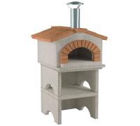 Forno a legna e carbone in cemento prefabbricato da esterno con struttura CASA MIA