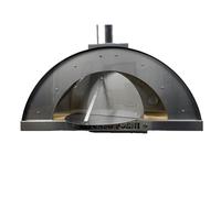 Forno a legna per pizza Alfonso 6 pizze con tetto inox e pirometro 500°C